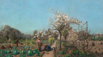 The Garden in Spring by Adrien Louis Demont